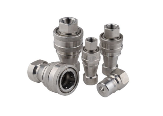ISO7241B SS ওপেন ক্লোজ টাইপ হাইড্রোলিক কুইক কাপলার বিএসপি থ্রেড
