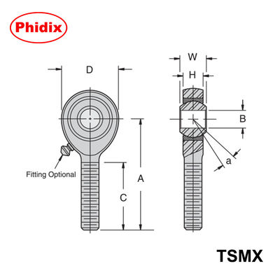 ভারী দায়িত্ব TSMX / TSFX সিরিজ রড শেষঃ উচ্চ-লোড গতি নিয়ন্ত্রণের জন্য স্পষ্টতা 3-পিস ধাতু নকশা