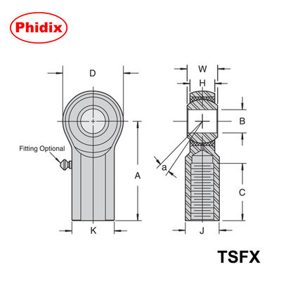 ভারী দায়িত্ব TSMX / TSFX সিরিজ রড শেষঃ উচ্চ-লোড গতি নিয়ন্ত্রণের জন্য স্পষ্টতা 3-পিস ধাতু নকশা