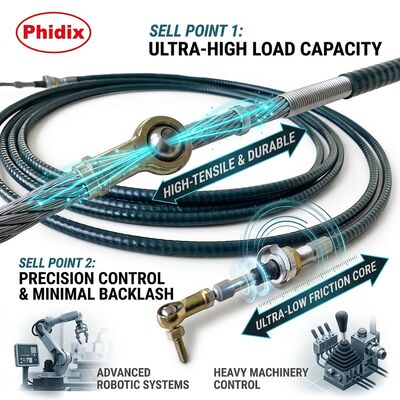 কাস্টমাইজড ইঞ্জিনিয়ারিং সমাবেশ যান্ত্রিক নিয়ন্ত্রণ তারের ইনস্টল করা বাঁক ব্যাসার্ধ সহ 5 ইঞ্চি পর্যন্ত OEM যথার্থ নিয়ন্ত্রণ সিস্টেমের জন্য অনুমোদিত